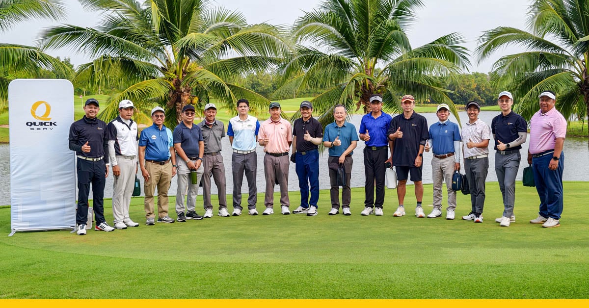 ภาพถ่ายหมู่ลูกค้าและผู้เข้าร่วมงาน QuickServ Executive Golf Day 2026 ณ สนามกอล์ฟ Royal Bang Pa-In Golf Club