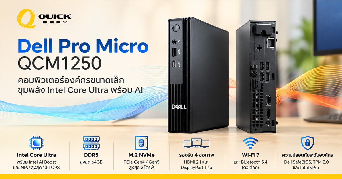 Dell Pro Micro QCM1250 คอมพิวเตอร์องค์กรขนาดเล็ก ขุมพลัง Int