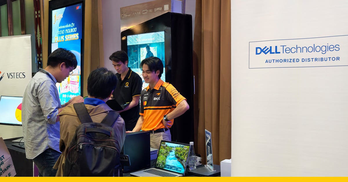ทีมงาน QuickServ แนะนำผลิตภัณฑ์ Dell แก่ผู้เข้าร่วมงาน Dell Tech Premiere