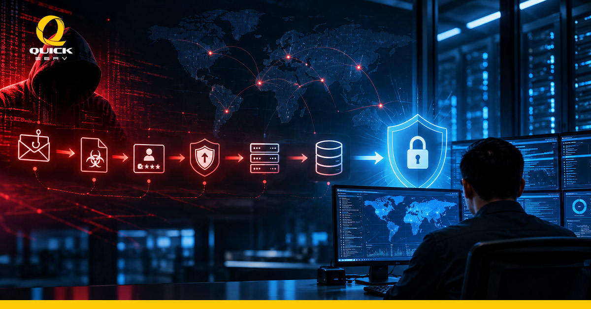 ภาพจำลองเส้นทาง Cyber Attack และการตรวจจับภัยคุกคามตามแนวคิด MITRE ATT&CK