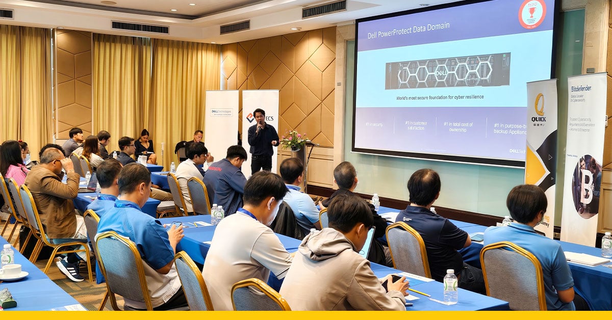 บรรยากาศการบรรยาย Dell PowerProtect Data Domain ด้านการปกป้องข้อมูลและ Cyber Resilience ในงาน Smart Manufacturing Transformation บรรยากาศการบรรยาย Dell PowerProtect Data Domain ด้านการปกป้องข้อมูลและ Cyber Resilience ในงาน Smart Manufacturing Transformation
