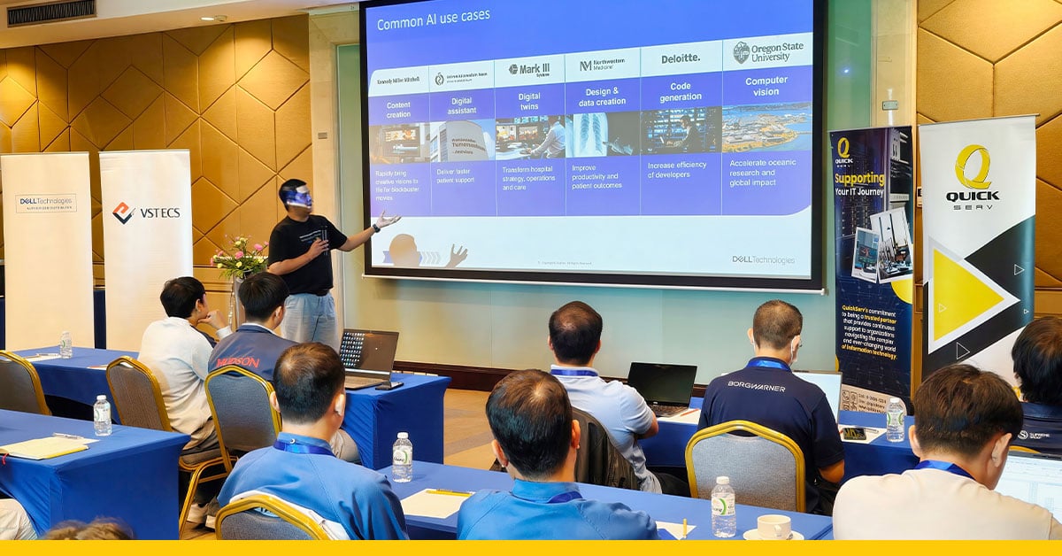บรรยากาศการบรรยาย Dell AI Technologies และตัวอย่างการประยุกต์ใช้ AI ในงานสัมมนา Smart Manufacturing Transformation บรรยากาศการบรรยาย Dell AI Technologies และตัวอย่างการประยุกต์ใช้ AI ในงานสัมมนา Smart Manufacturing Transformation